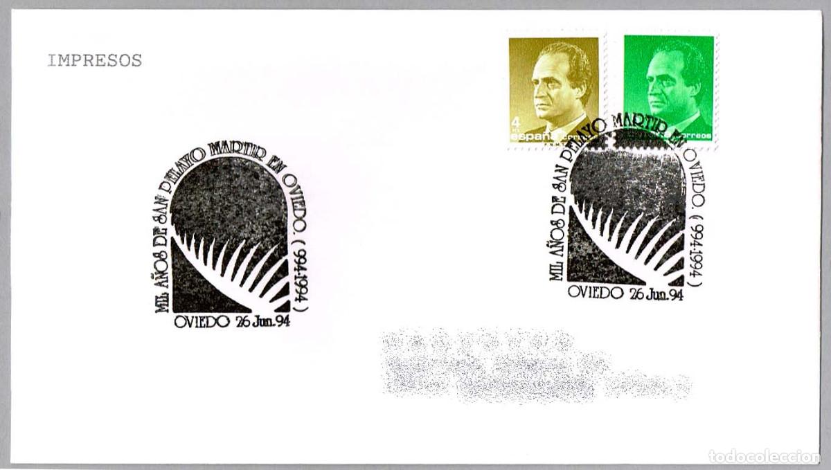 Sellos: Matasellos MIL A&Ntilde;OS DE SAN PELAYO MARTIR EN OVIEDO 994-1994. Oviedo, Asturias, 1994