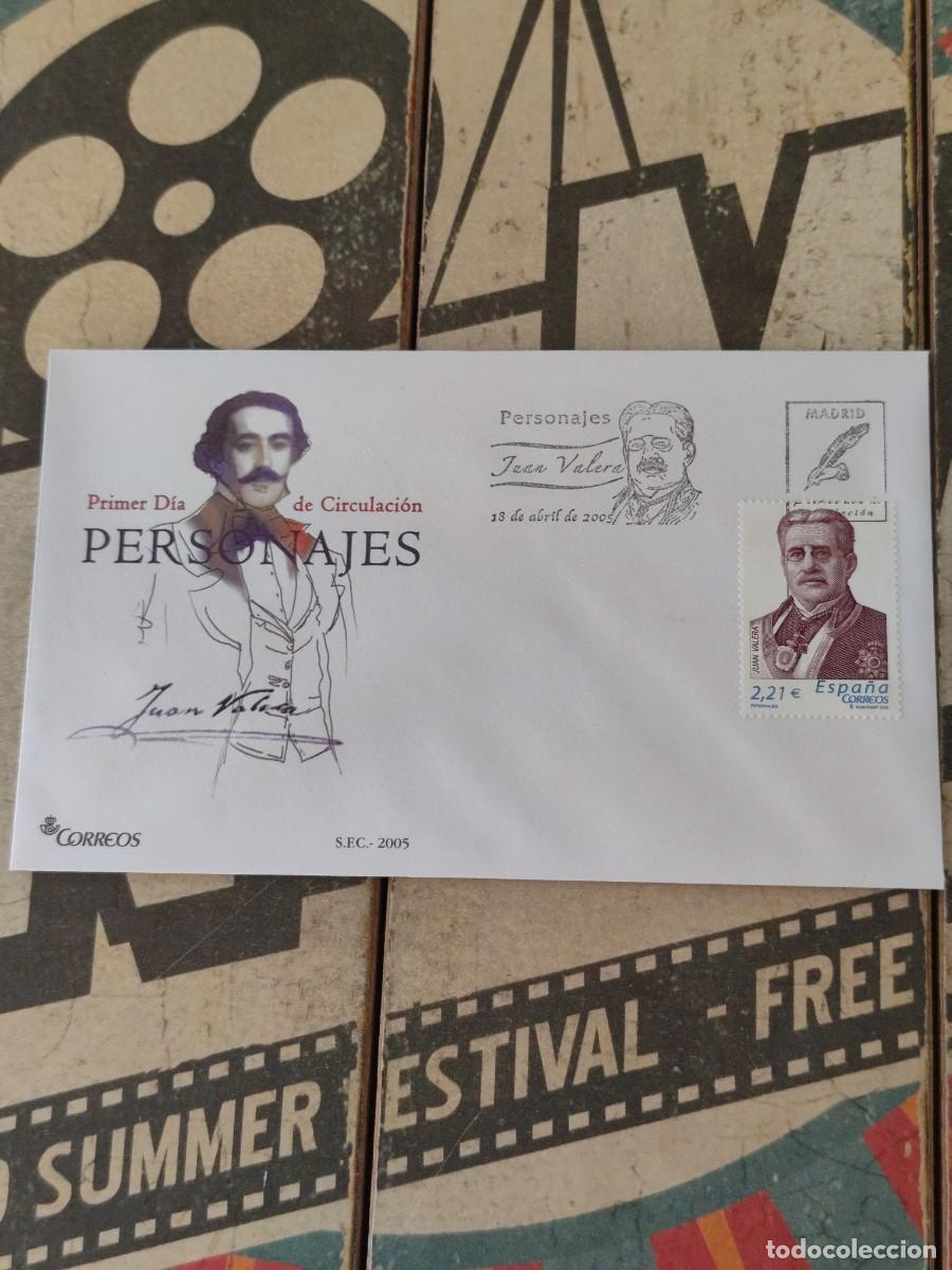 Sellos: 158 Personajes Juan Valera 18/4/04 Sobre primer d&iacute;a