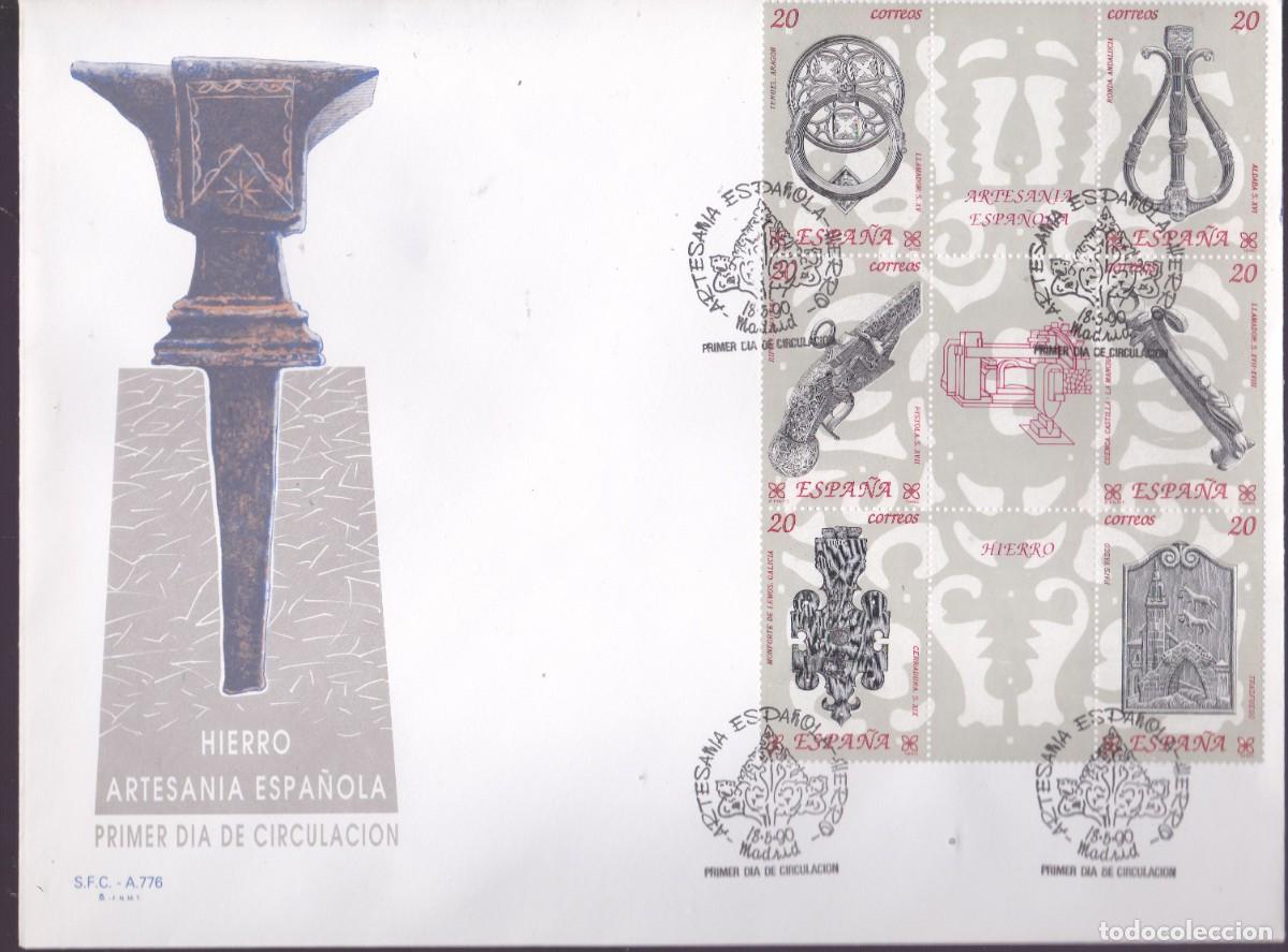 Sellos: ESPA&Ntilde;A SPAIN SPD FDC SET ARTESANIA HIERRO MUEBLES 1990/91 OPORTUNIDAD &Uacute;NICA!!