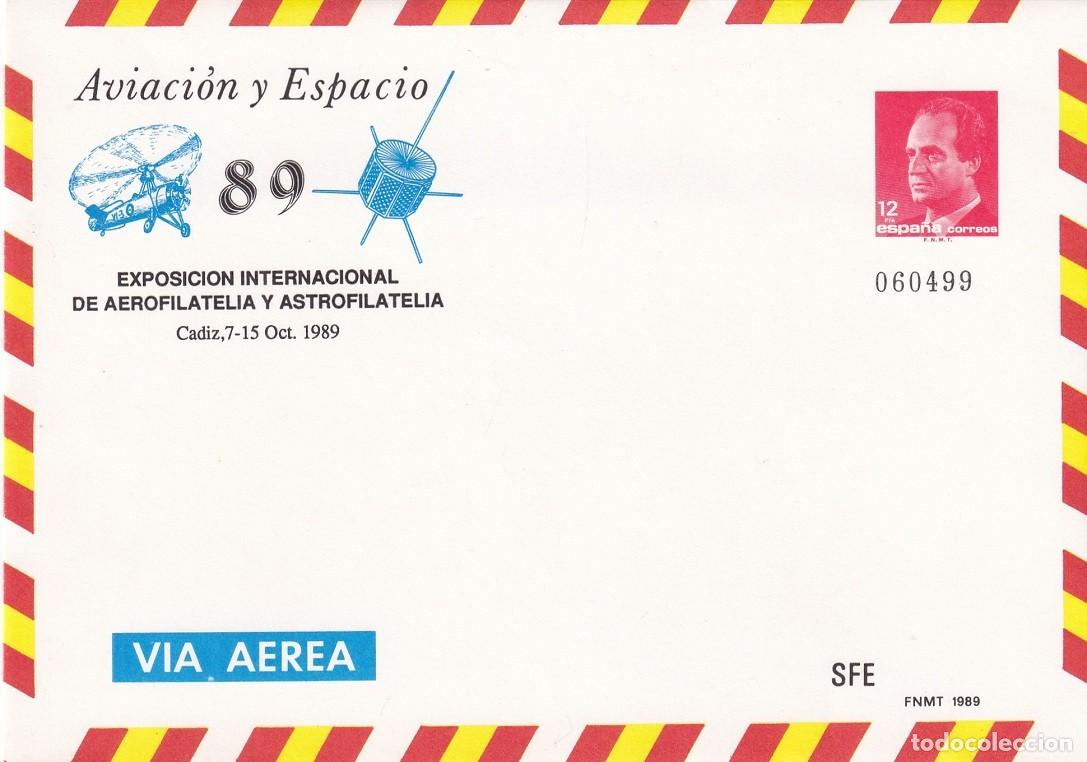 Sellos: Sobre C&aacute;diz 1989 - Aviaci&oacute;n y Espacio 89 Exposici&oacute;n Internacional de Aerofilatelia y Astrofilatelia