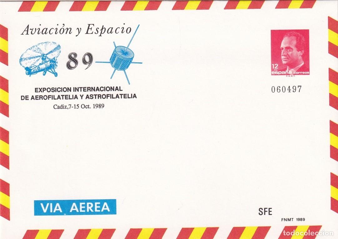 Sellos: Sobre C&aacute;diz 1989 - Aviaci&oacute;n y Espacio 89 Exposici&oacute;n Internacional de Aerofilatelia y Astrofilatelia