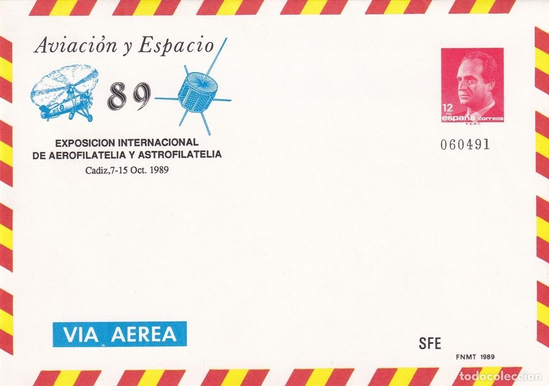 Sellos: Sobre C&aacute;diz 1989 - Aviaci&oacute;n y Espacio 89 Exposici&oacute;n Internacional de Aerofilatelia y Astrofilatelia