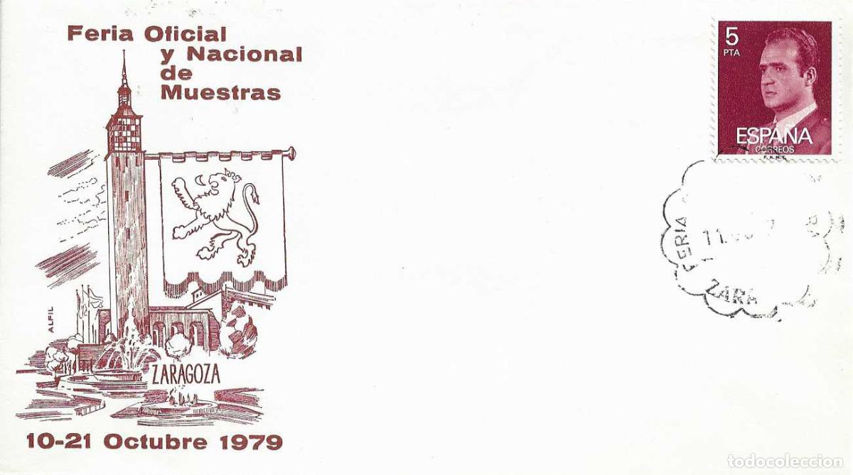Stamps: FERIA OFICIAL Y NACIONAL DE MUESTRAS, ZARAGOZA 1979. RARO MATASELLOS LEON EN SOBRE DE ALFIL
