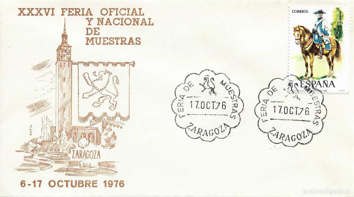 Stamps: XXXVI FERIA OFICIAL Y NACIONAL DE MUESTRAS, ZARAGOZA 1976. MATASELLOS LEON EN SOBRE DE ALFIL