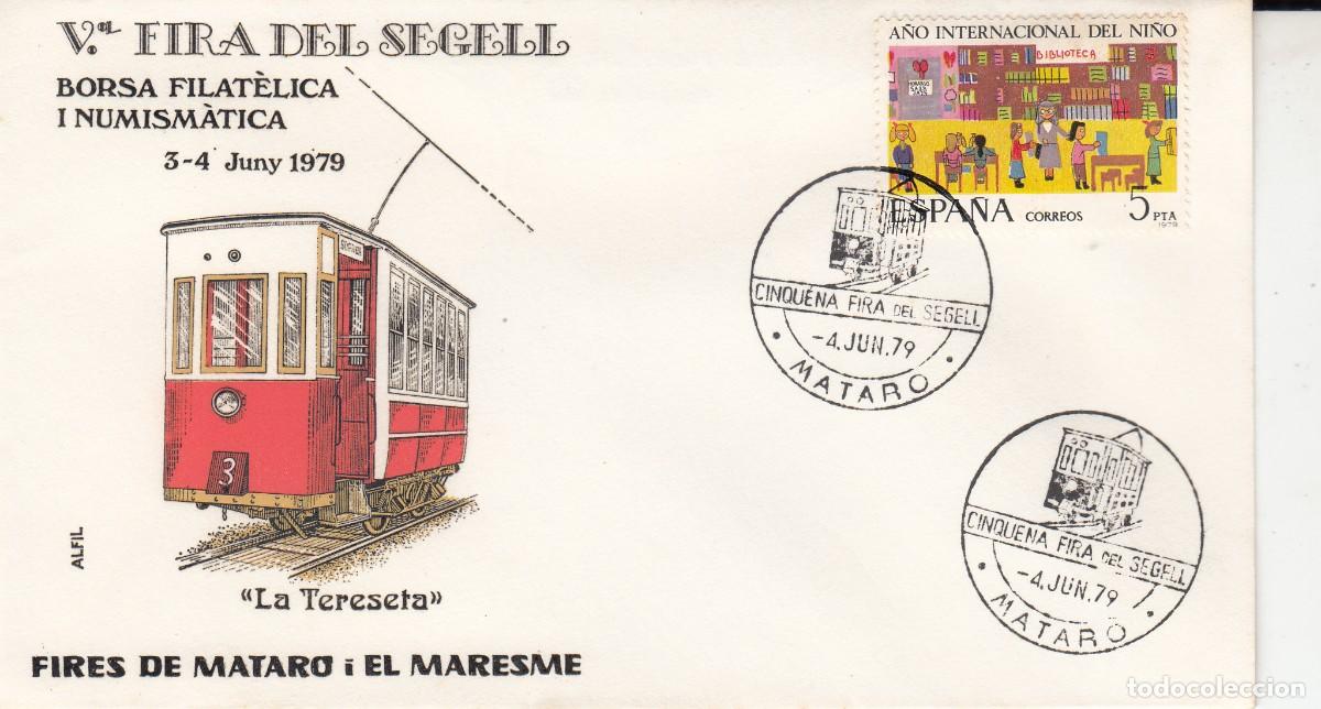 Sellos: TEM. TRENES - FERROCARRIL MATASELLOS FIRA DEL SEGELL - MATAR&Oacute; - 1979