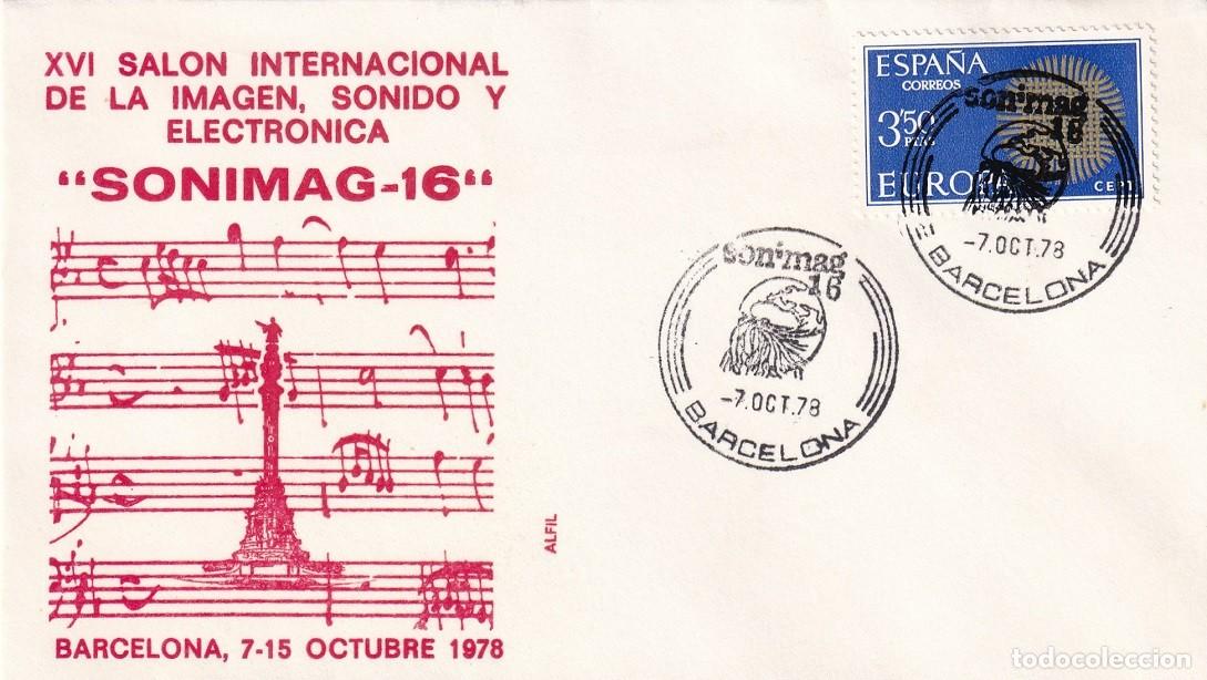 Sellos: Sobre Alfil Barcelona 1978 - Sonimag 16 - XVI Sal&oacute;n internacional de la imagen sonido y electr&oacute;nica
