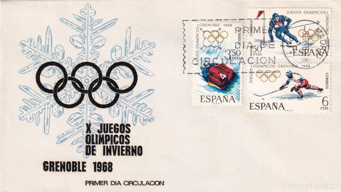 Sellos: SPD Madrid 1968 - X Juegos Ol&iacute;mpicos de Invierno Grenoble 1968 - Comit&eacute; Ol&iacute;mpico espa&ntilde;ol - 1er d&iacute;a