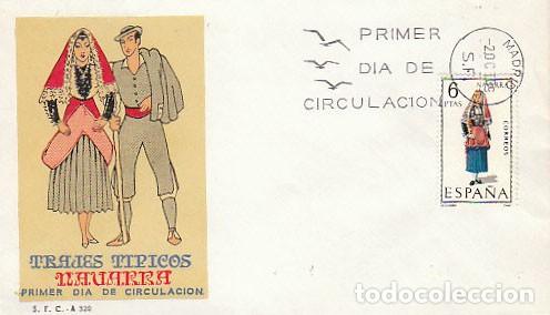 Sellos: Edifil 1907, traje regional de Navarra, primer d&iacute;a del a&ntilde;o 1969 sobre del SFC