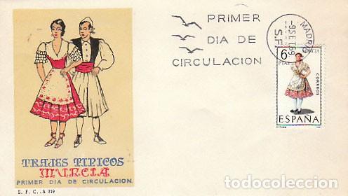 Sellos: Edifil 1906, traje regional de Murcia, sobre primer dia de 1969 sobre del SFC