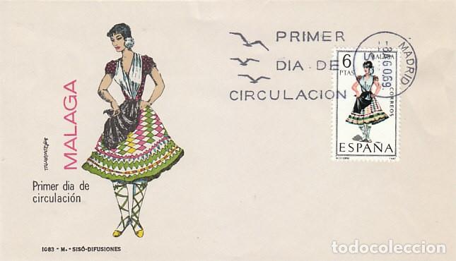 Sellos: EDIFIL 1905, TRAJE REGIONAL DE MALAGA, SOBRE PRIMER DIA DE 1969 SOBRE DE SISO