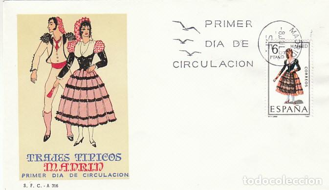 Sellos: Edifil 1904, traje regional de Madrid, sobre primer dia de 1969 sobre del SFC