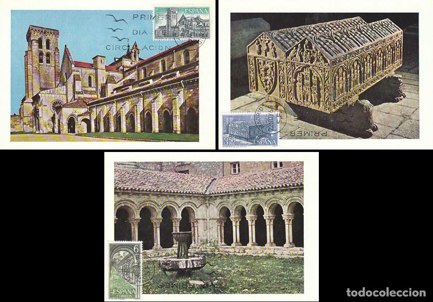 Sellos: Edifil 1946/8, monasterio de las Huelgas (Burgos), tarjeta m&aacute;xima 22-11-1969, serie completa
