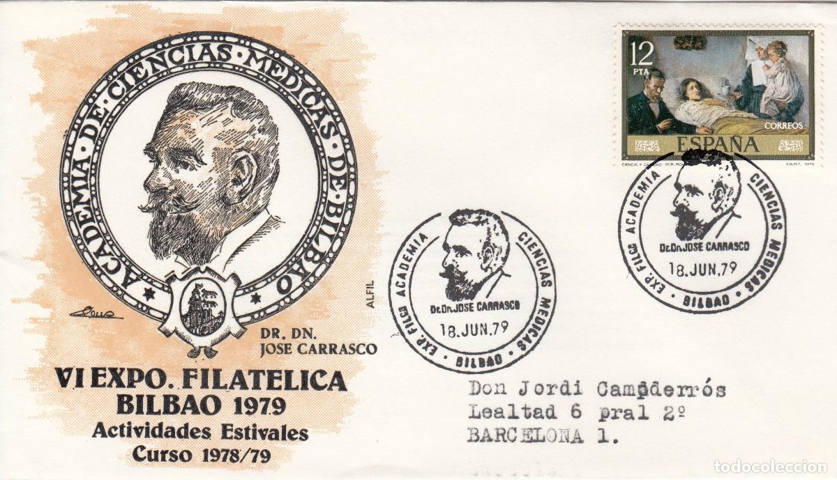 Sellos: MATASELLOS EXPOSICION FILAT&Eacute;LICA ACADEMOA CIENCIAS M&Eacute;DICAS - BILBAO - 1979
