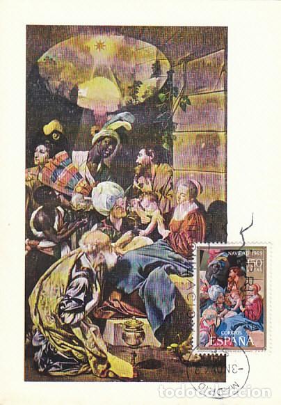 Sellos: Edifil n&ordm; 1944, NAVIDAD 1969 ADORACION DELOS REYES DE MAYNO TARJETA MAXIMA PRIMER DIA