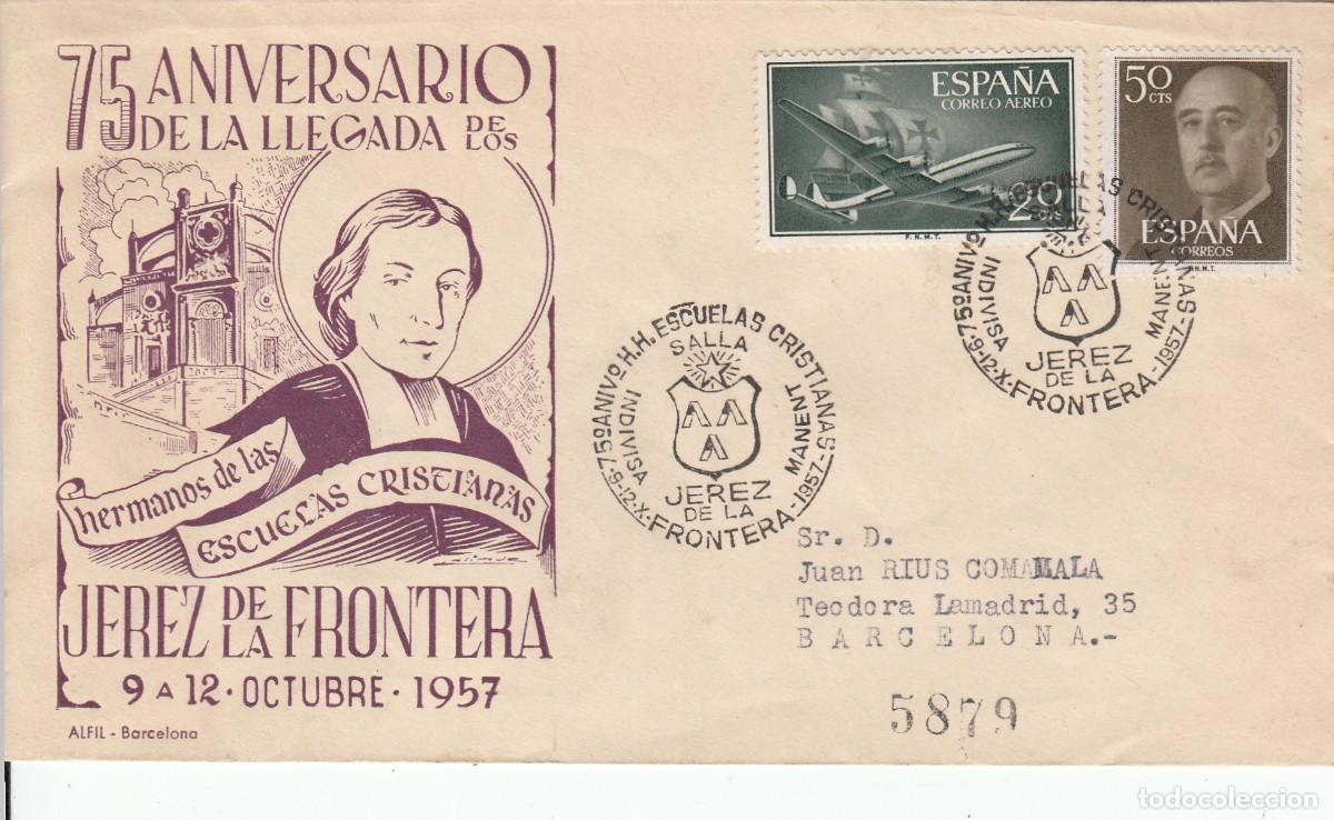 Briefmarken: MATASELLOS ANIVERSARIO ESCUELAS CRISTIANAS - LA SALLE - JEREZ DE LA FRONTERA - 1957