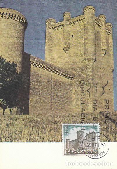 Sellos: Edifil 1931, castillo de Torrelobaton (Valladolid), tarjeta maxima de primer dia 24-6-1969