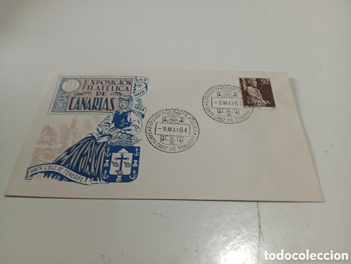Sellos: Sobre primer d&iacute;a de circulaci&oacute;n lll exposici&oacute;n filat&eacute;lica de canarias