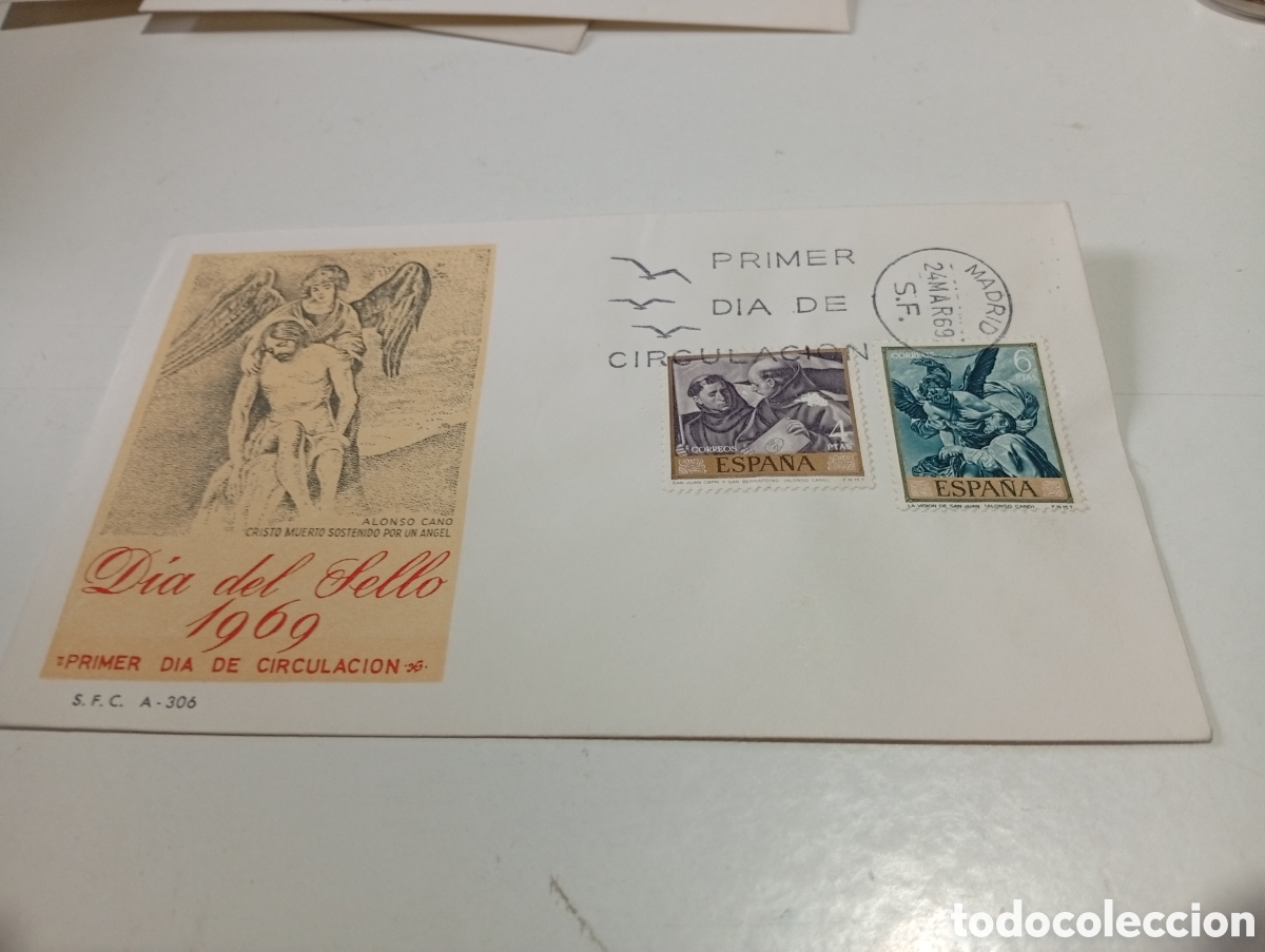 Sellos: Sobre primer d&iacute;a de circulaci&oacute;n Dia del Sello 1969