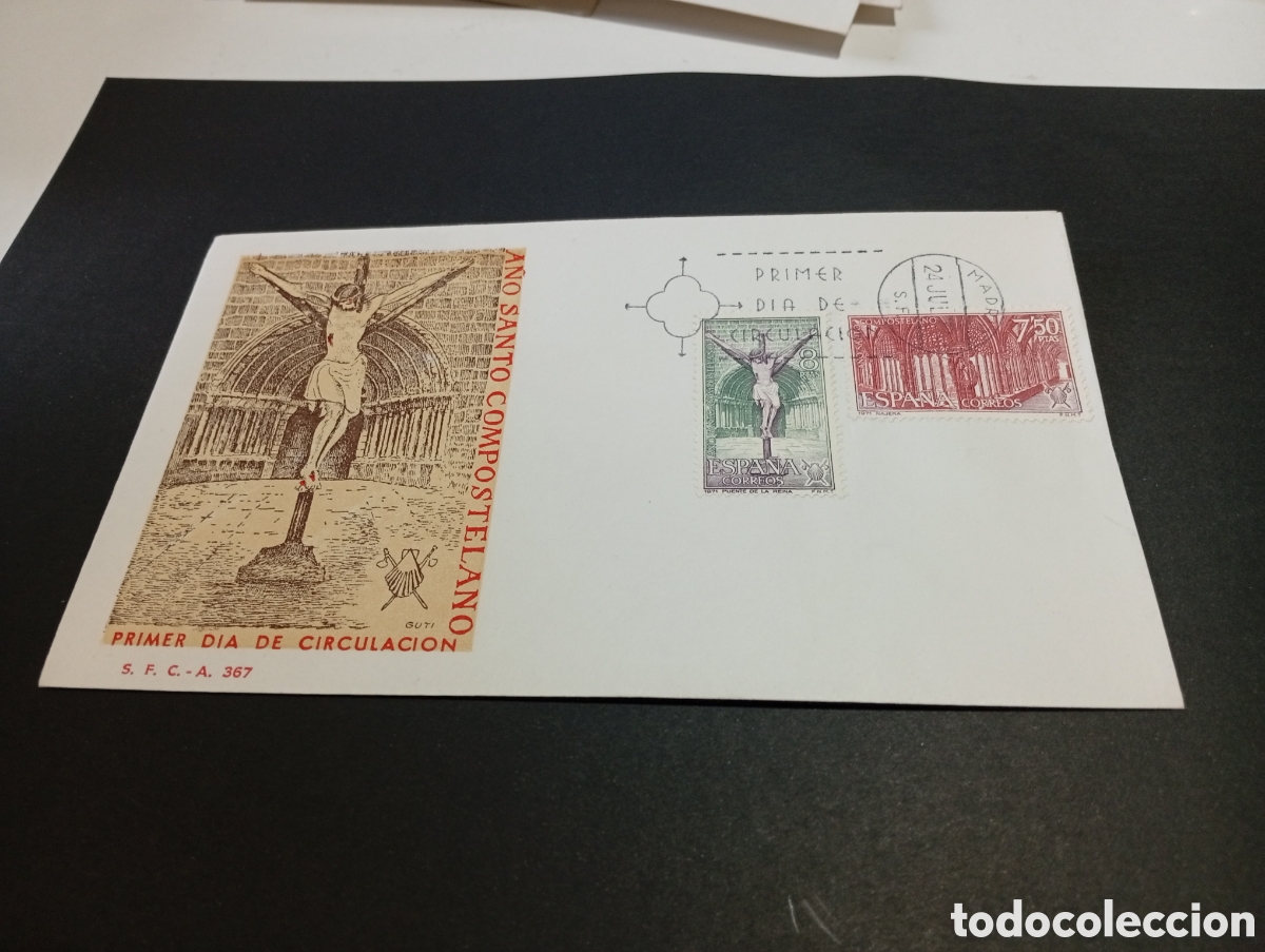 Sellos: Sobre primer d&iacute;a de circulaci&oacute;n A&ntilde;o Santo Compostelano