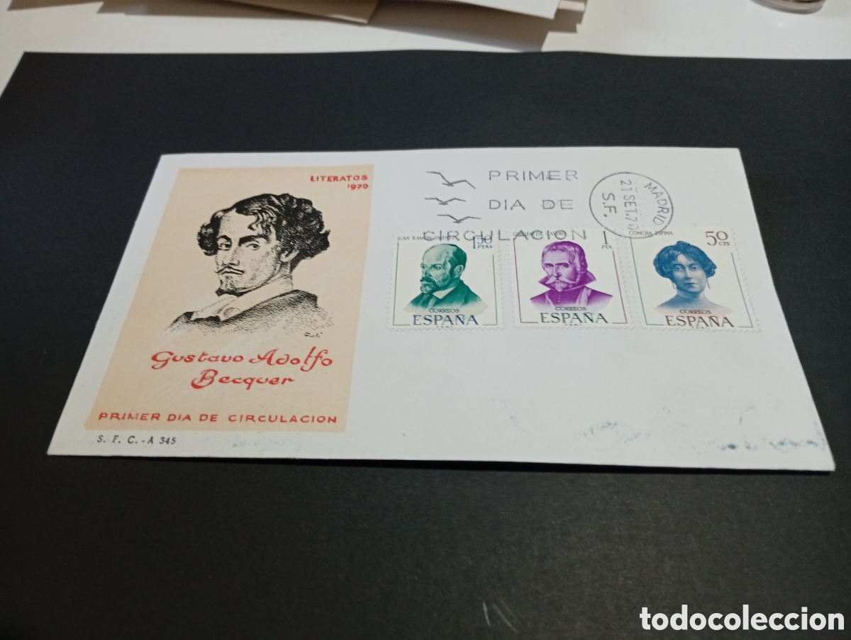 Sellos: Sobre primer d&iacute;a de circulaci&oacute;n Gustavo Adolfo B&eacute;cquer
