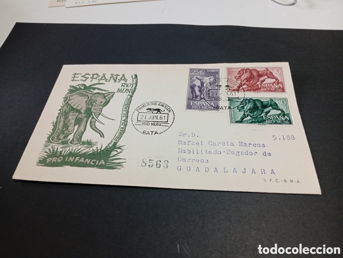Sellos: Sobre primer d&iacute;a de circulaci&oacute;n R&iacute;o Muni 1961