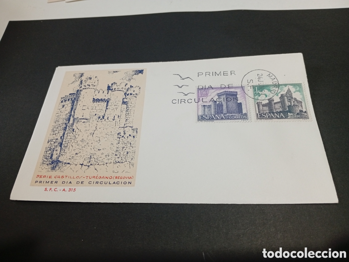 Sellos: Sobre primer d&iacute;a de circulaci&oacute;n castillo de turegano