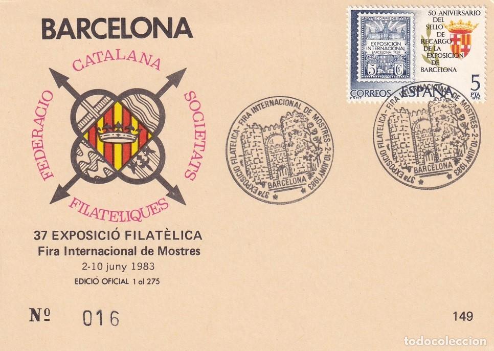 Sellos: Tarjeta Barcelona 1983 - 37 Exp. Filca. Fira Internacional de Mostres - N&ordm; 16 de 275 - Matasellos