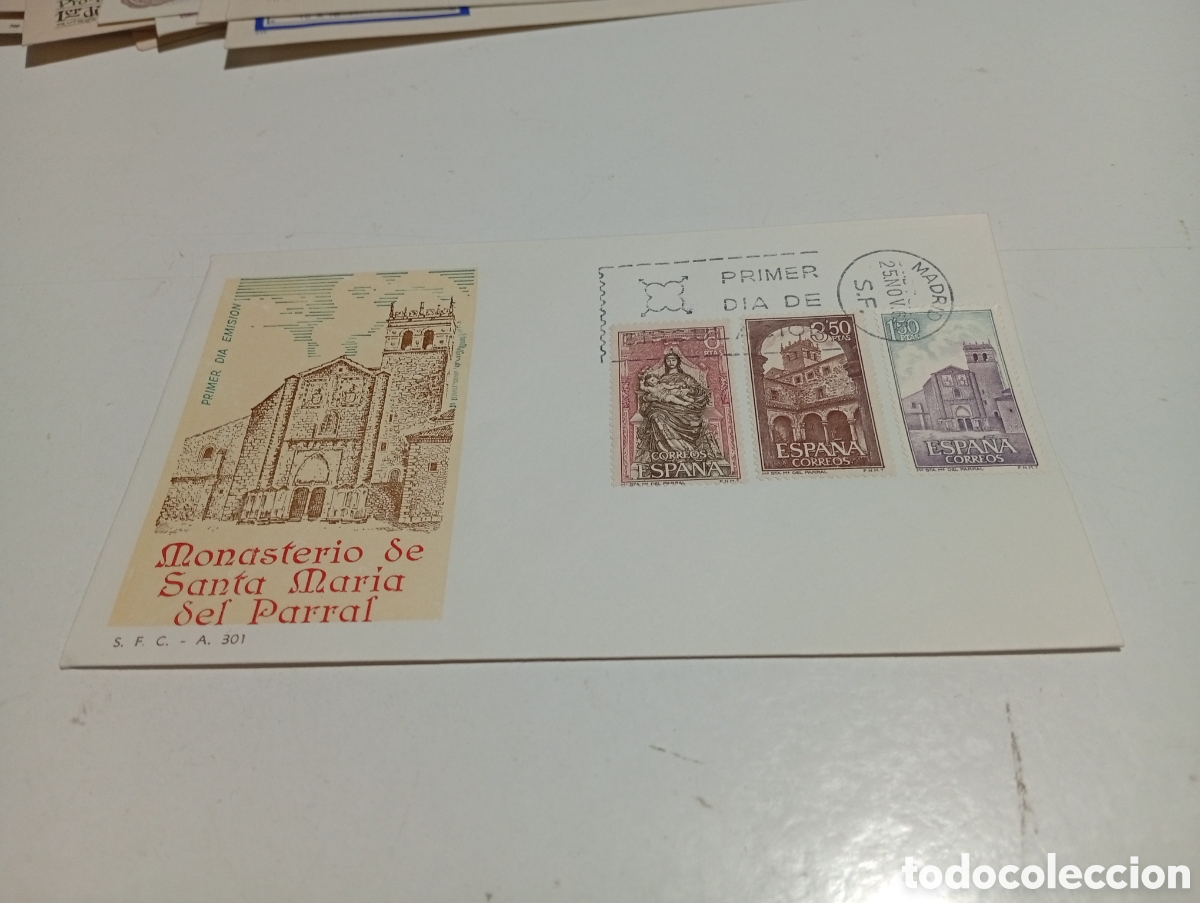 Sellos: Sobre primer d&iacute;a de circulaci&oacute;n monasterio de Santa Mar&iacute;a del Parral
