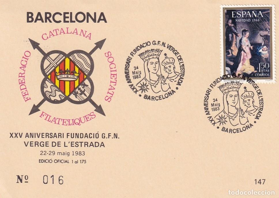 Sellos: Tarjeta Barcelona 1983 - XXV Aniversari Fundaci&oacute; G.F.N. Verge de l' Estrada - N&ordm; 16 de 175
