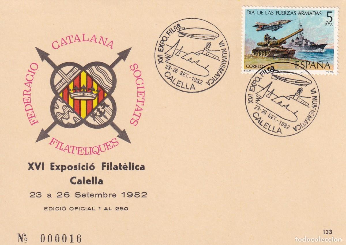 Sellos: Tarjeta Calella 1982 - XVI Exposici&oacute; Filat&egrave;lica Calella - Vuelo Zeppelin - Faro - N&ordm; 16 de 250