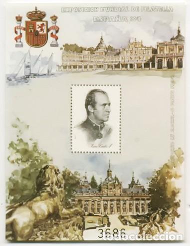 Sellos: HOJA RECUERDO EXPOSICION MUNDIAL FILATELIA ESPA&Ntilde;A 1984 NUMERADA 3686 JUAN CARLOS I REY DE ESPA&Ntilde;A