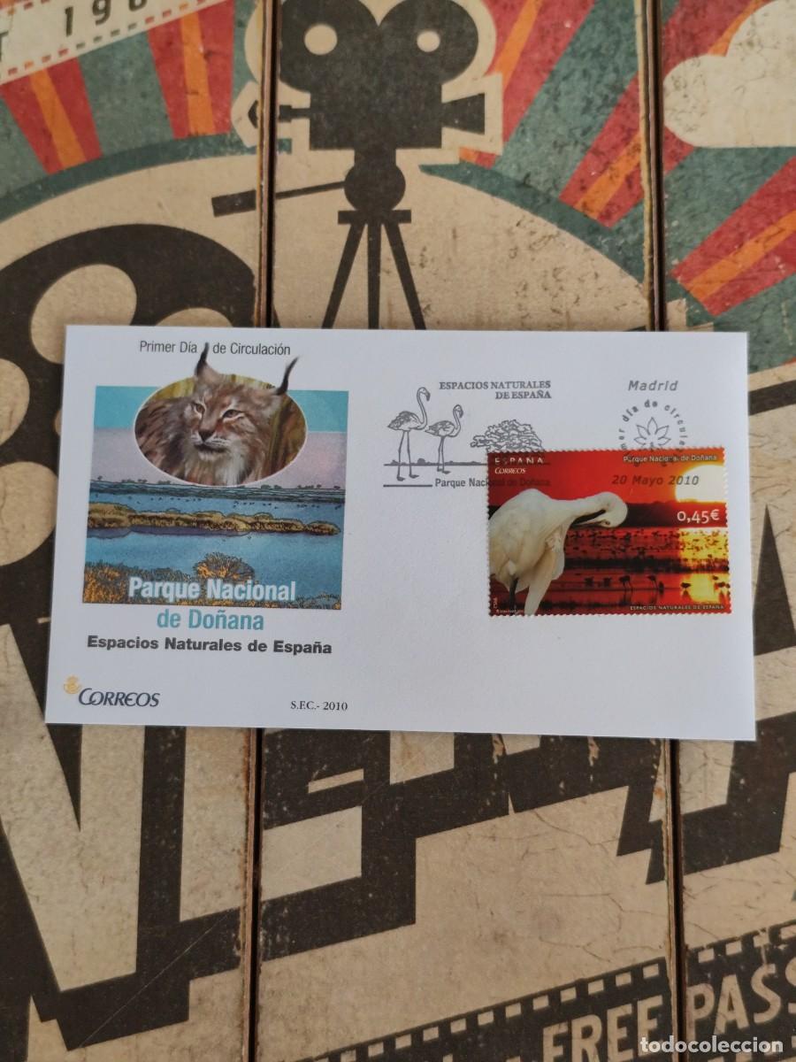 Timbres: 259 Espacios Naturales de Espa&ntilde;a Parque Nacional de Do&ntilde;ana 20/5/10 Sobre primer d&iacute;a