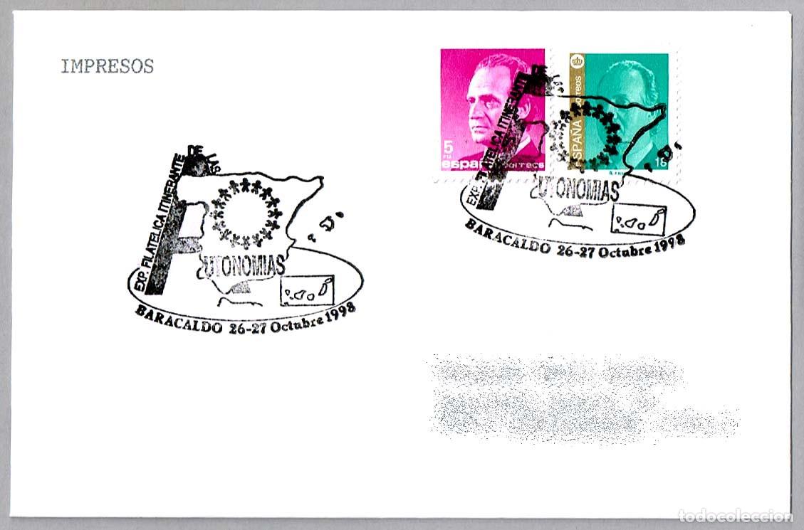 Sellos: Matasellos EXP.FIL. ITINERANTE AUTONOMIAS. Baracaldo, Vizcaya, 1998
