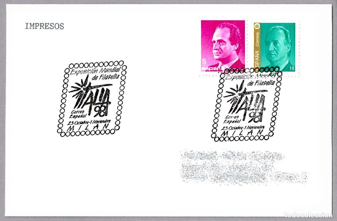 Sellos: Matasellos CORREO ESPA&Ntilde;OL EN EXPO MUNDIAL ITALIA'98. Milan, Italia, 1998