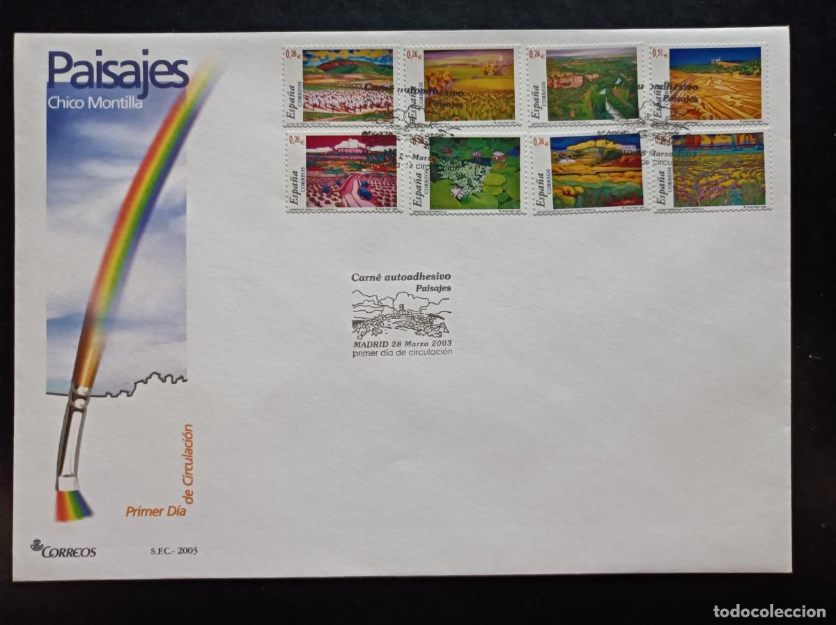Sellos: Sobre Primer Dia. Paisajes de Chico Montilla. 28 de Marzo de 2003. Edifil 3969 al 3976.