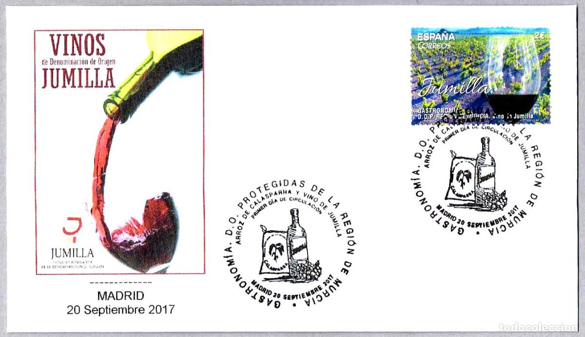 Sellos: Matasellos Primer Dia - DENOMINACION DE ORIGEN VINO DE JUMILLA (MURCIA). Madrid 2017