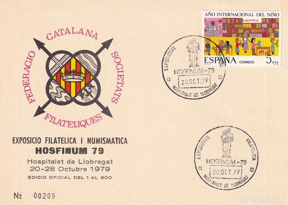 Briefmarken: Tarjeta Hospitalet de Llobregat 1979 Hosfinum 79 Exposici&oacute; Filat&egrave;lica i Numism&agrave;tica - N&ordm; 209 de 600