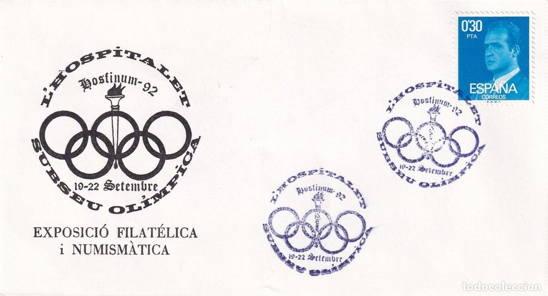 Sellos: Sobre Hospitalet de Llobregat 1992 - Hosfinum 92 - L'Hospitalet Subseu Ol&iacute;mpica - Exposici&oacute; filat&egrave;li