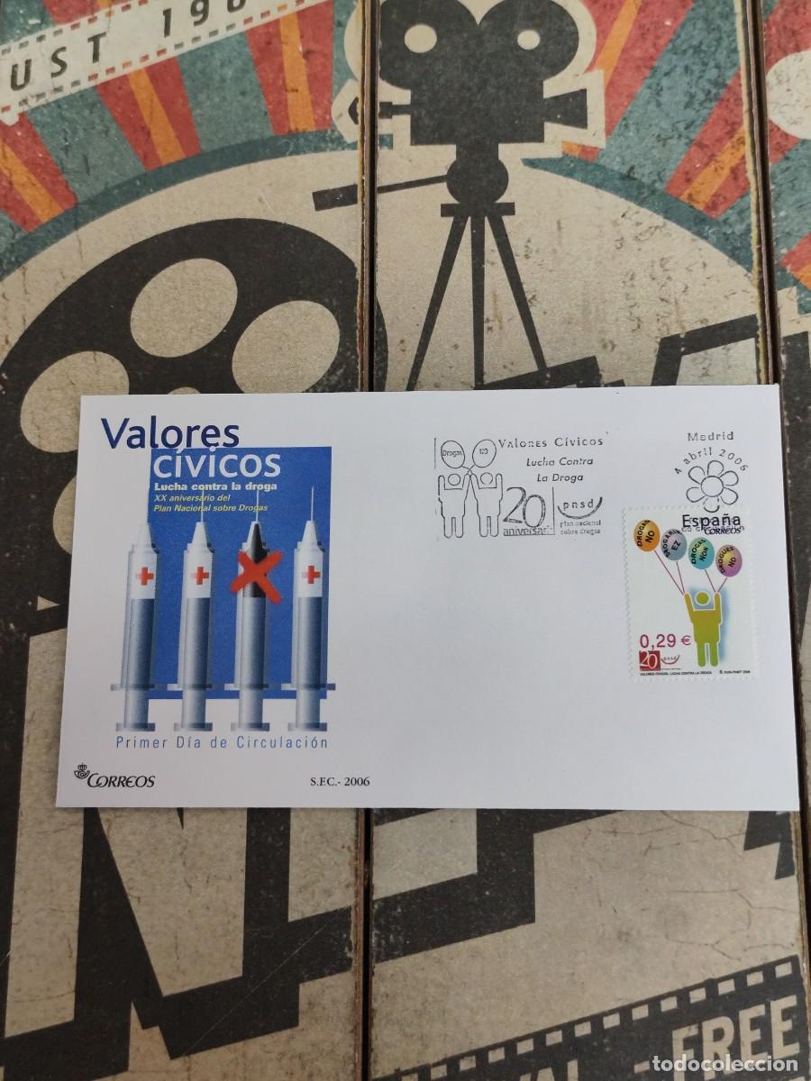 Sellos: 283 Valores C&iacute;vicos Lucha contra la Droga 4/4/06 Sobre primer d&iacute;a