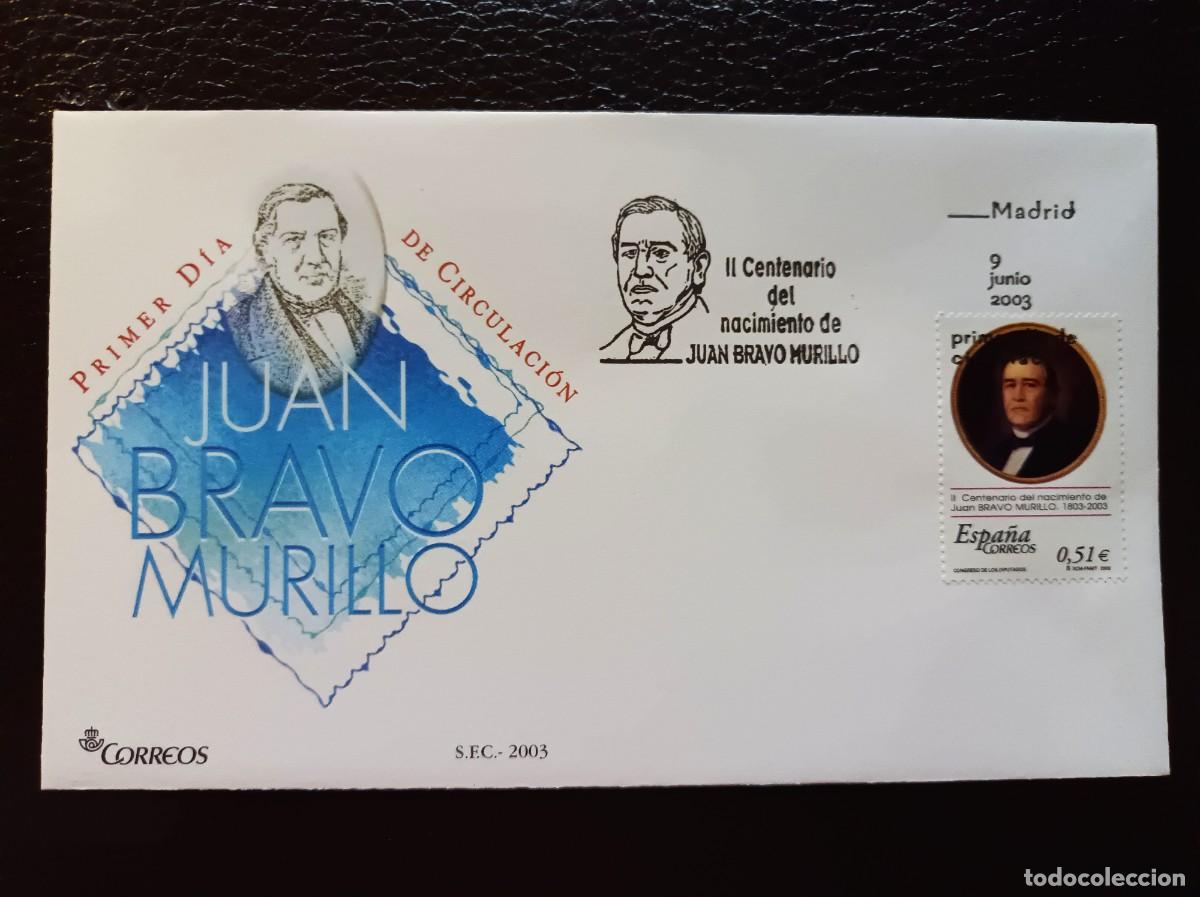 Sellos: Sobre Primer Dia. II Centenario Juan Bravo Murillo. 9 de Junio de 2003. Edifil 3994.