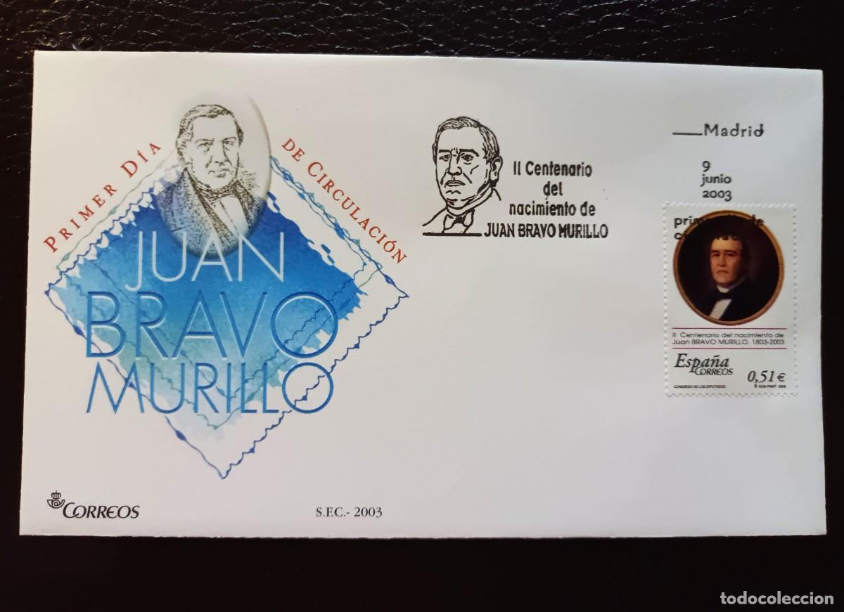 Sellos: Sobre Primer Dia. II Centenario Juan Bravo Murillo. 9 de Junio de 2003. Edifil 3994.