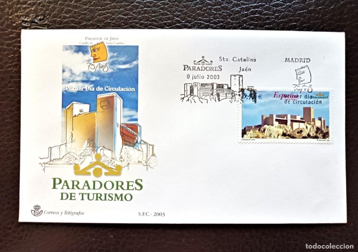 Sellos: Sobre Primer Dia. Paradores de Turismo. Parador de Ja&eacute;n. 4 de Julio de 2003. Edifil 3999.