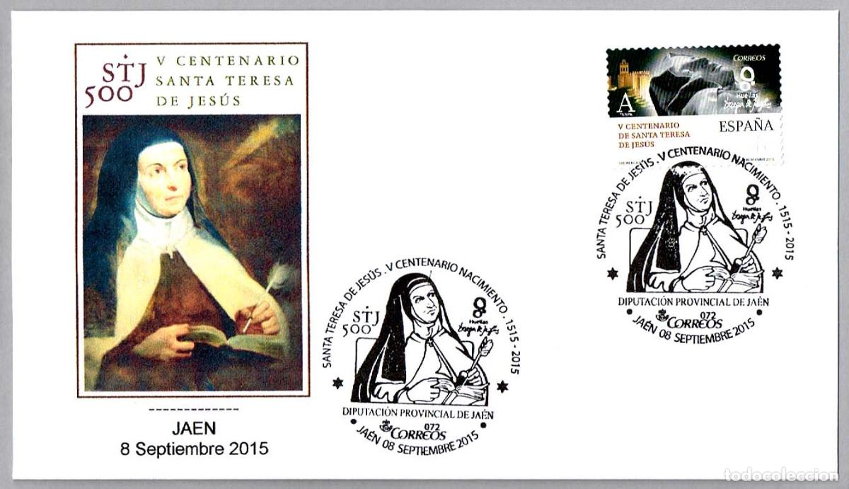 Sellos: Matasellos V CENTENARIO SANTA TERESA DE JESUS. Jaen, Andalucia, 2015