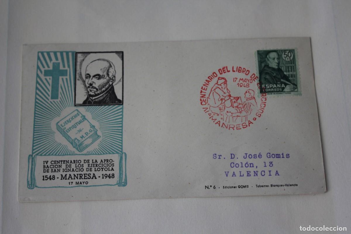 Sellos: SOBRE Y MATASELLOS IV CENT DE LA APROBACION DE LOS EJERCICIOS DE SAN IGNACIO LOYOLA 1948-EDIF:1011