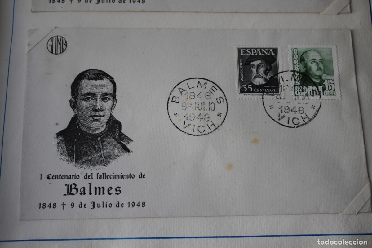 Sellos: SOBRE Y MATASELLOS CONME. I CENT FALLECIMIENTO BALMES-VICH- 9 JULIO 1948 - EDIF:1020/1035