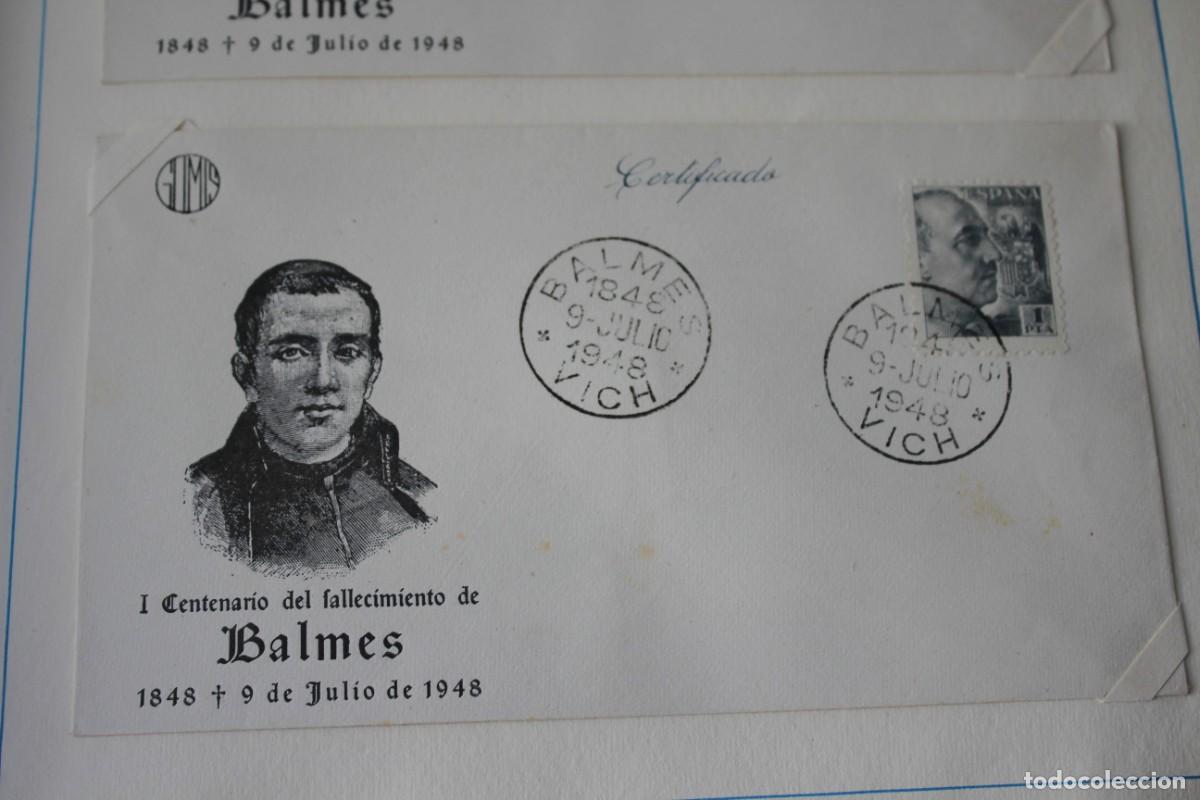 Sellos: SOBRE Y MATASELLOS CONME. I CENT FALLECIMIENTO BALMES-VICH- 9 JULIO 1948 - EDIF:1056