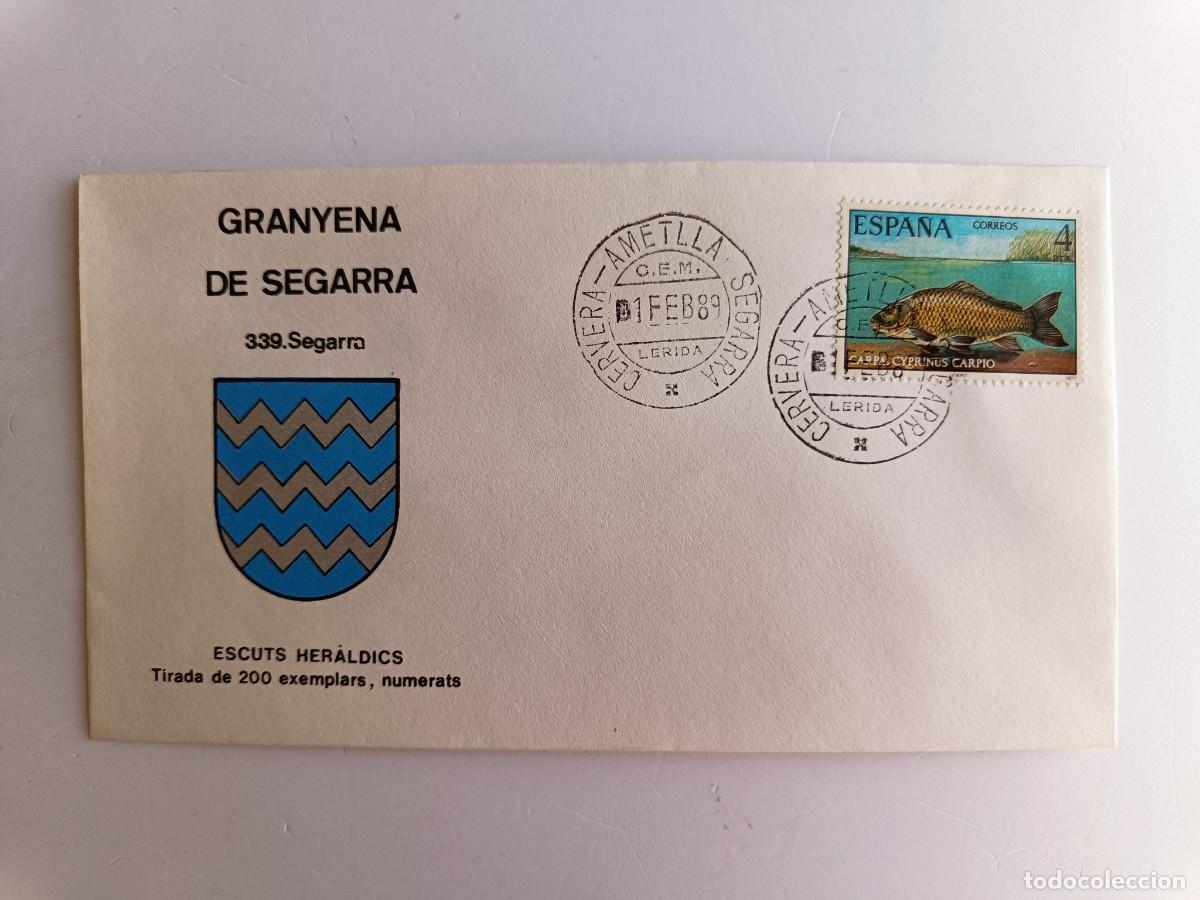 Sellos: MATASELLOS EN SOBRE ILUSTRADO CON ESCUDO DE LA POBLACI&Oacute;N DE GRANYENA DE SEGARRA - SEGARRA - LERIDA