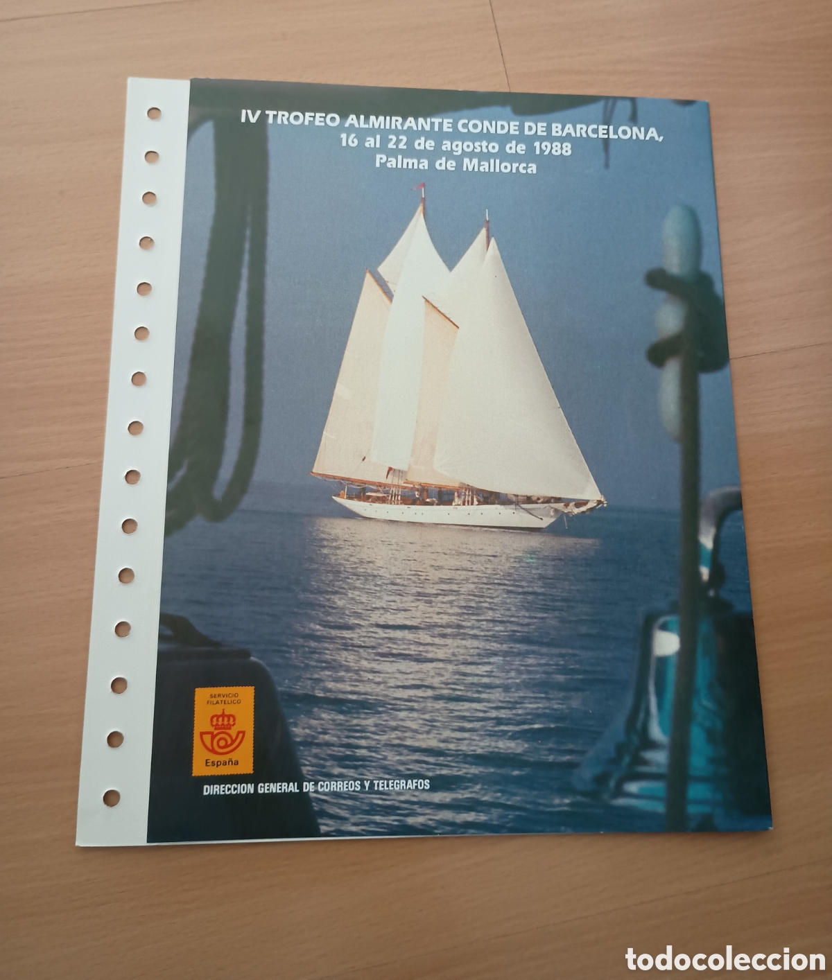 Sellos: ESPA&Ntilde;A 1988 - IV TROFEO ALMIRANTE CONDE DE BARCELONA - DOCUMENTO FILAT&Eacute;LICO CORREOS Y TEL&Eacute;GRAFOS