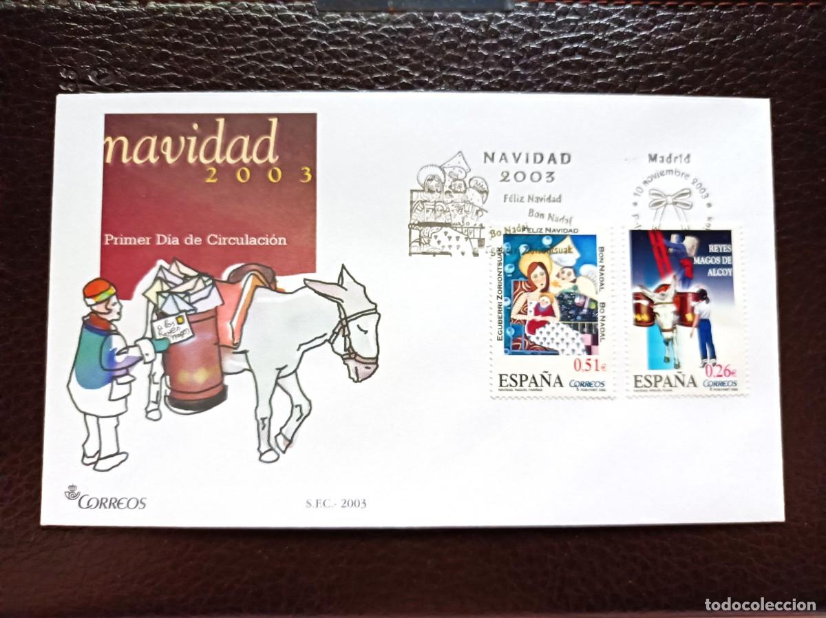 Sellos: S. Primer Dia. Navidad. Bon Nadal y Reyes Magos de Alcoy. 10 Noviembre 2003. Edifil 4031/32.