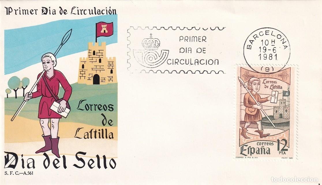 Sellos: SPD Barcelona 1981 - Correos de Castilla - D&iacute;a del sello - Primer d&iacute;a circulaci&oacute;n - FDC - Matasellos